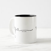 Opa Established | Grandpa Gift Two-Tone Coffee Mug (Front Left)