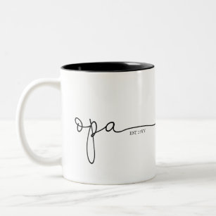 Opa Established   Grandpa Gift Two-Tone Coffee Mug