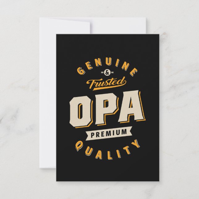 Opa Genuine and Trusted RSVP Card (Front)