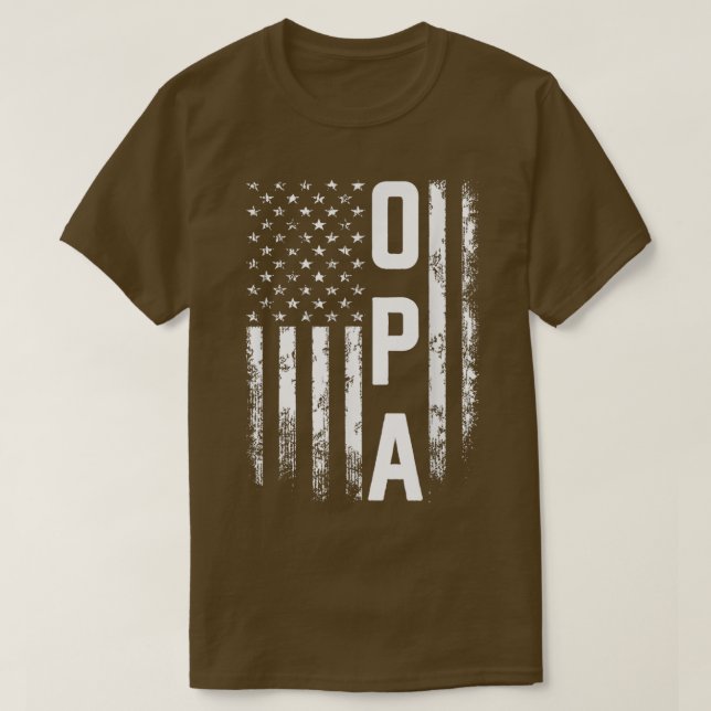 Opa Gift America Flag Gift For Men Father's Day  T-Shirt (Design Front)
