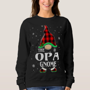 Opa Gnome Buffalo Plaid Matching Family Christmas Sweatshirt