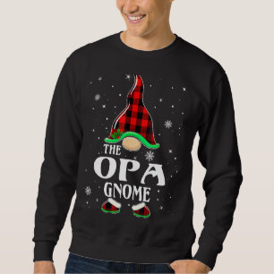 Opa Gnome Buffalo Plaid Matching Family Christmas Sweatshirt