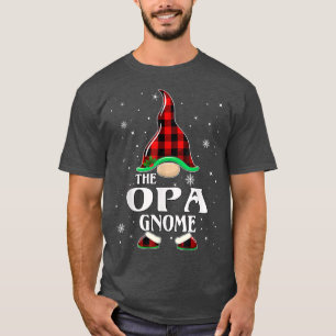 Opa Gnome Buffalo Plaid Matching Family Christmas T-Shirt