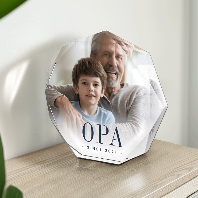 Opa Grandpa Year Established Photo Block (Creator Uploaded)