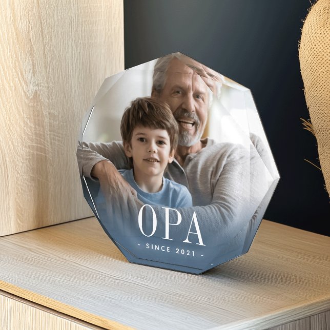 Opa Grandpa Year Established Photo Block (Creator Uploaded)