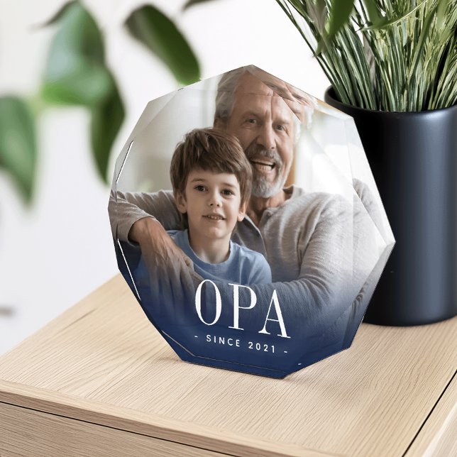 Opa Grandpa Year Established Photo Block (Creator Uploaded)