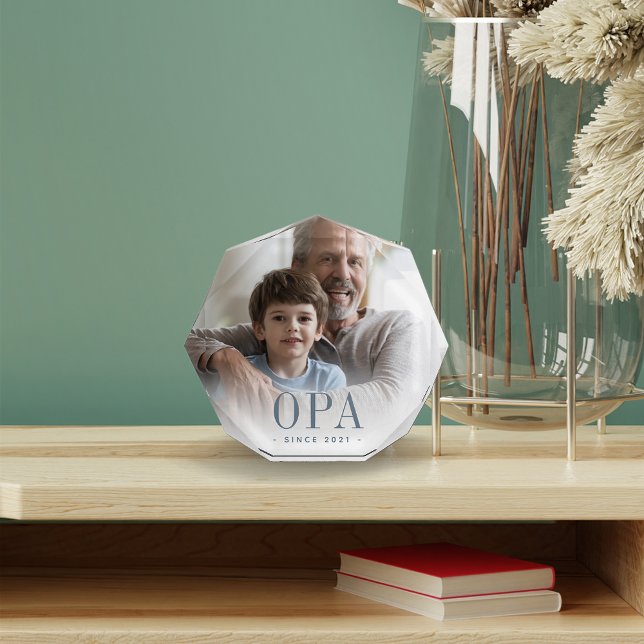 Opa Grandpa Year Established Photo Block (Creator Uploaded)