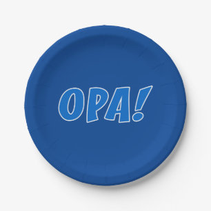 Opa Greek Celebration (Dark Blue) Paper Plates