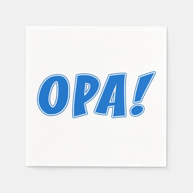Opa Greek Celebration Napkins (Front)