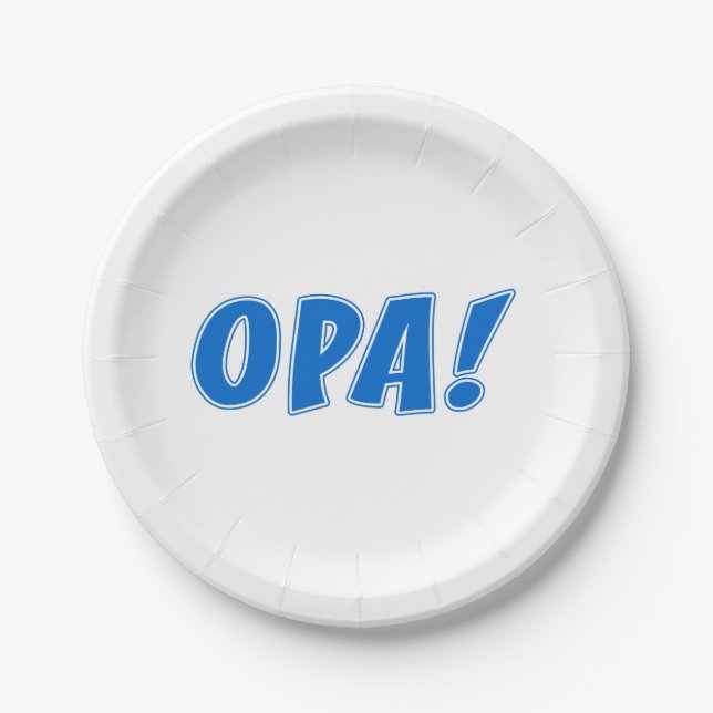 Opa Greek Celebration Paper Plates (Front)