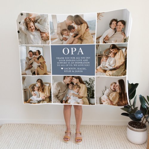 Opa Letter Custom Personalized Fleece Blanket