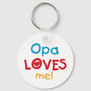 Opa Loves Me T-shirts and Gifts Keychain