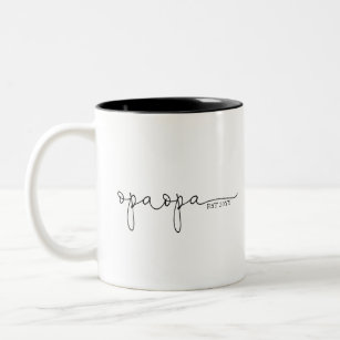 Opa Opa Established   Grandpa Gift Two-Tone Coffee Mug