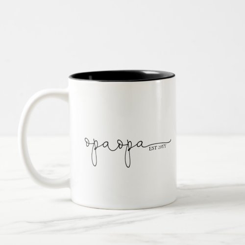 Opa Opa Established  Grandpa Gift Two_Tone Coffee Mug