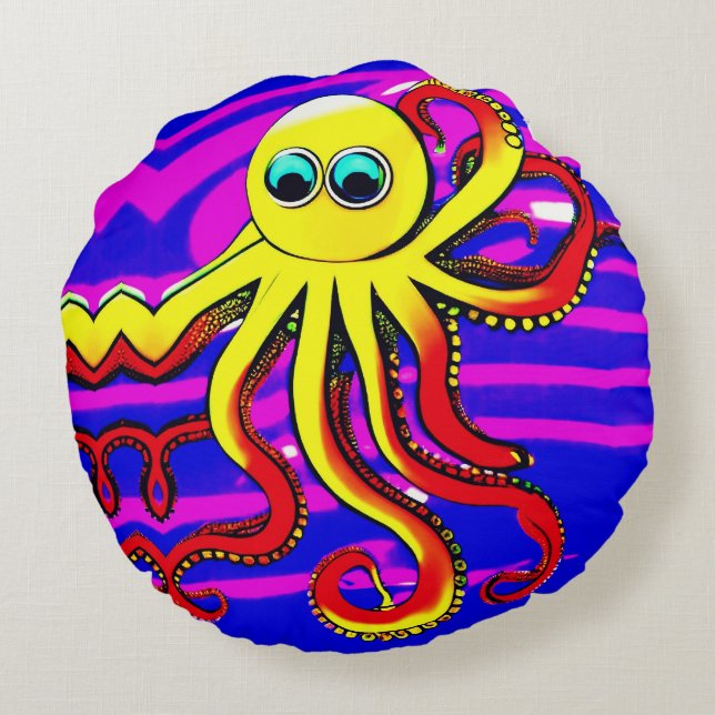Opa the Octopus Designer Round Pillow (Back)