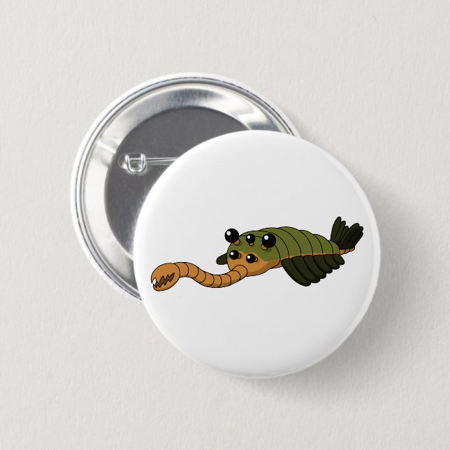 Opabinia- Prehistoric Animal Pinback Button (Front & Back)