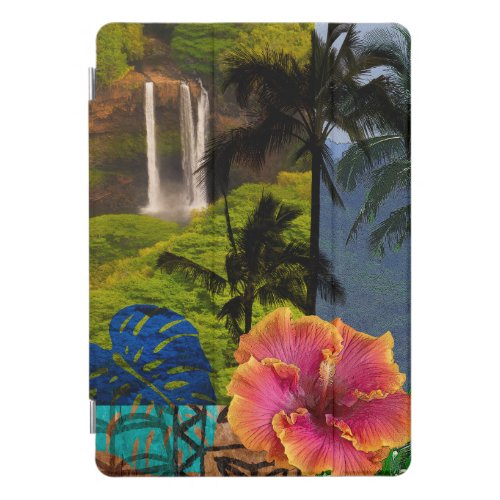 Opaekaa Falls Kauai Hawaiian Collage  iPad Pro Cover