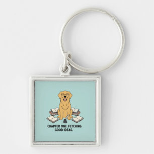 Opal Academic Dog Lover Golden Retriever Writer Keychain