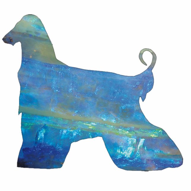 Opal Afghan Hound Photo Sculpture (Front)
