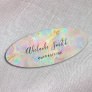 opal and faux gold foil veins name tag