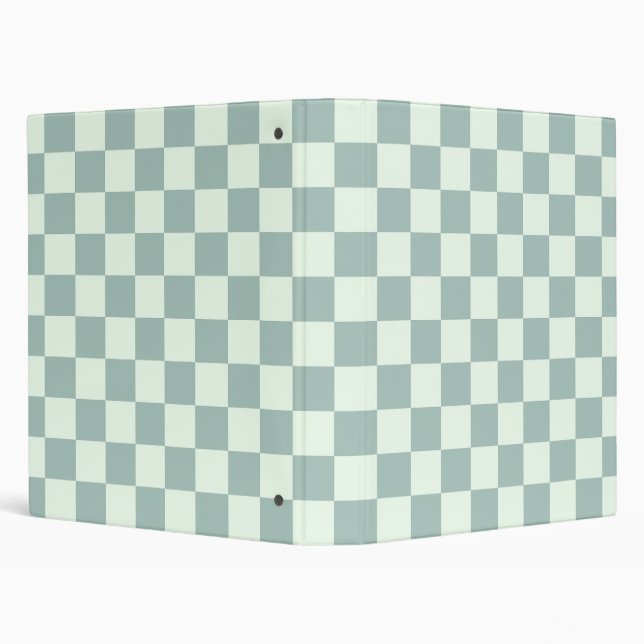 Opal and Honeydew Checkerboard 3 Ring Binder (Background)