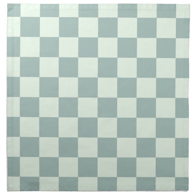 Opal and Honeydew Checkerboard Cloth Napkin (Front)