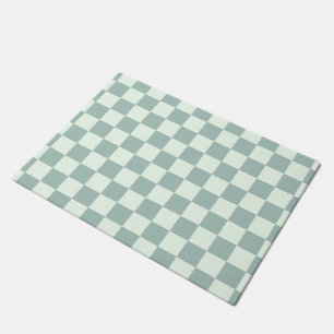 Opal and Honeydew Checkerboard Doormat
