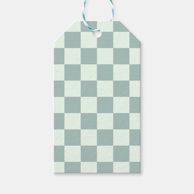 Opal and Honeydew Checkerboard Gift Tags (Front)