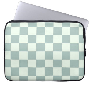 Opal and Honeydew Checkerboard Laptop Sleeve