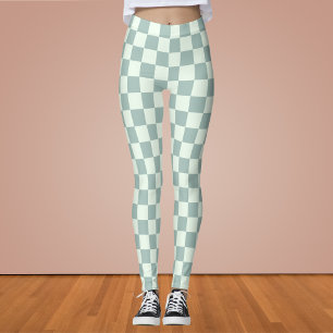 Opal and Honeydew Checkerboard Leggings