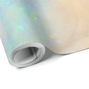 Opal Aquamarine Blue Crystal Quartz Gemstone Rock Wrapping Paper