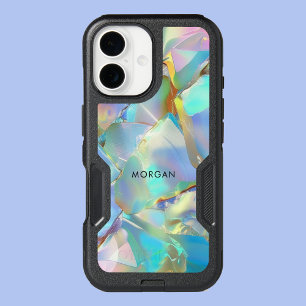 Opal Background & Black Name  iPhone 16 Case