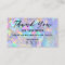 opal background faux foil thank you business card
