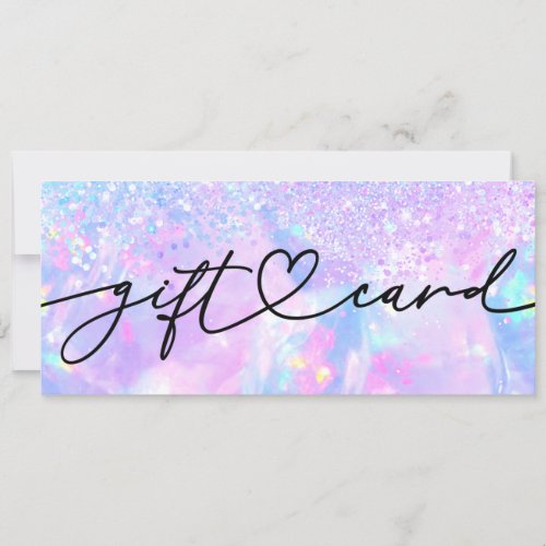  opal background faux glitter gift certificate