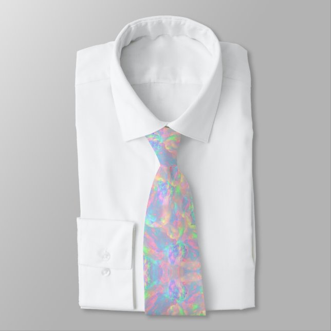 opal background neck tie (Tied)
