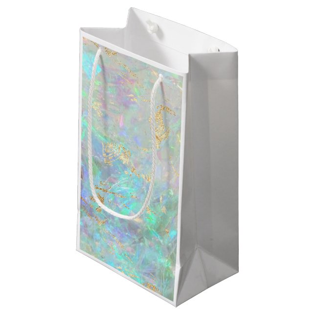 opal background small gift bag (Front Angled)