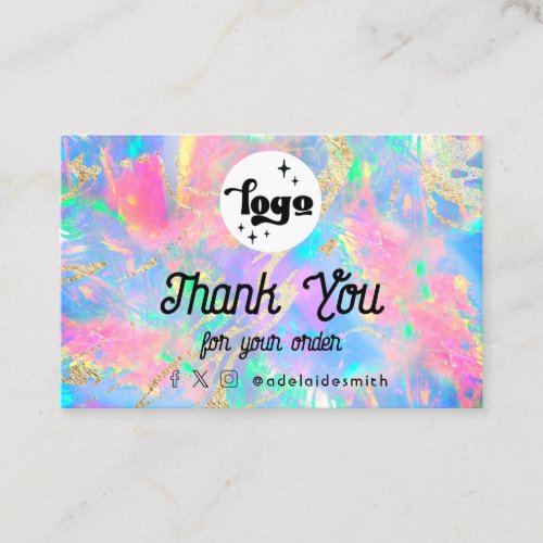  opal background thank you card