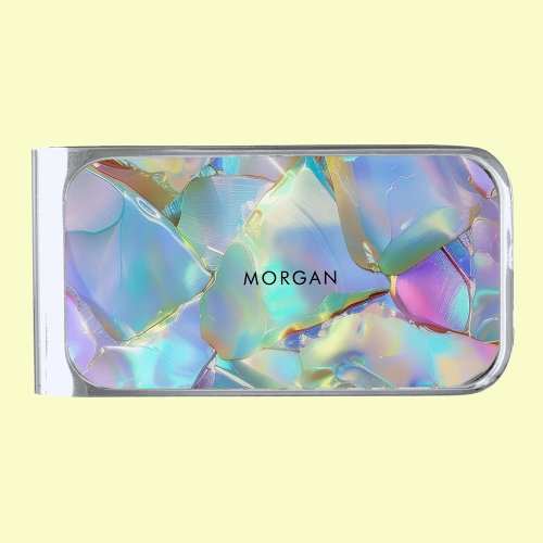 Opal background with black name or initials