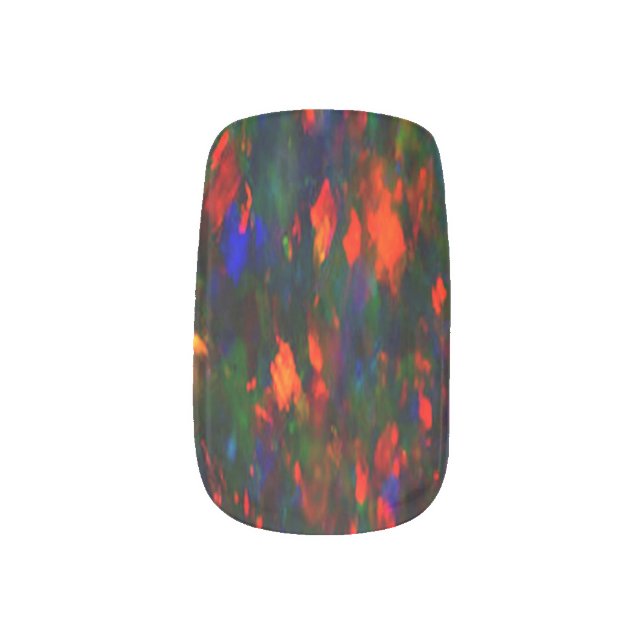 Opal  Black Design -  Minx Nail Art (Left Thumb)