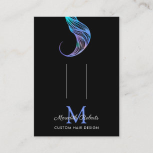 Opal Black Monogram Stylist Hair Clips Display Business Card