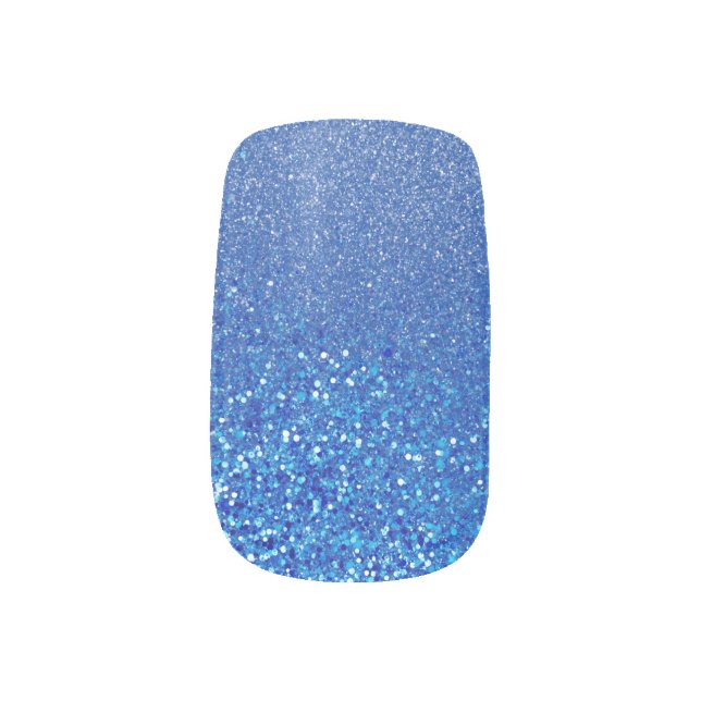 Opal Blue Shimmer Glitter Dust Minx Nail Art (Left Thumb)
