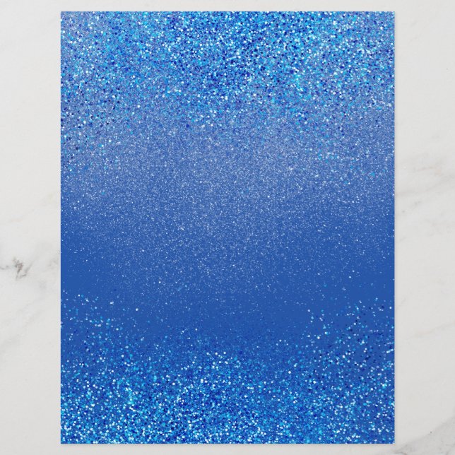 Opal Blue Shimmer Glitter Dust Scrapbook Paper (Front)