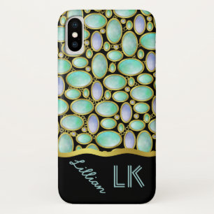 Opal Brooch Chain Monogram Pattern iPhone X Case
