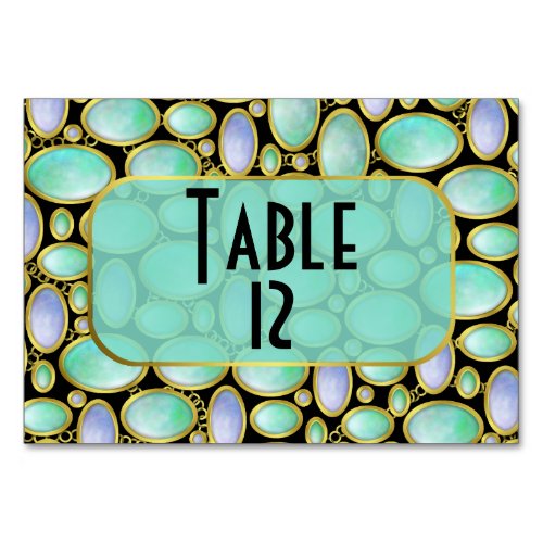 Opal Brooch Gem Gemstone Turquoise Pattern Table Number