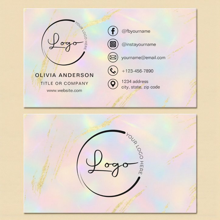Opal Business Logo Social Media Business Card