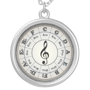 Opal Circle of Fifths - another version Silver Plated Necklace