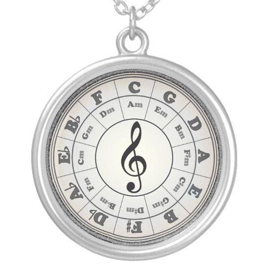 Opal Circle of Fifths - another version Silver Plated Necklace