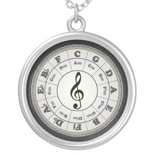 Opal Circle of Fifths Silver Plated Necklace
