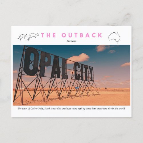 Opal City Coober Pedy Sign Postcard