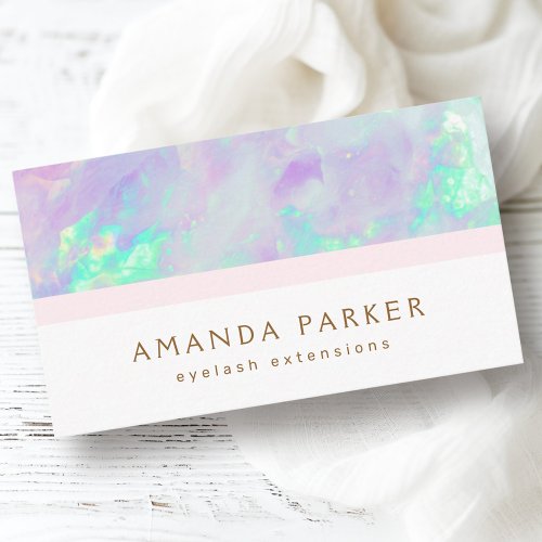 Opal colored border trendy spa boutique business card